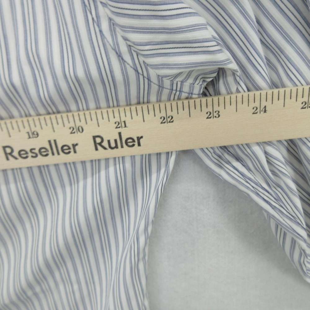Hugo Boss Shirt Mens Large Blue Stripe Slim Fit Long Sleeve Dress Button Front - Picture 7 of 8